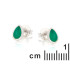 Boucles d'oreilles avec onyx vert naturel, en argent rhodié 925