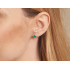 Boucles d'oreilles avec onyx vert naturel, en argent rhodié 925
