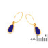 Earrings with natural blue lapis lazuli, in 925 gold plated silver