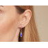 Pendientes con lapislázuli azul natural, en plata dorado 925