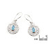 Pendientes con calcedonia azul natural, en plata 925 rodiada