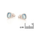 Earrings with natural blue chalcedony, in 925 rhodium silver