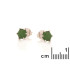 Orecchini con avventurina verde naturale, in argento 925 rodiato