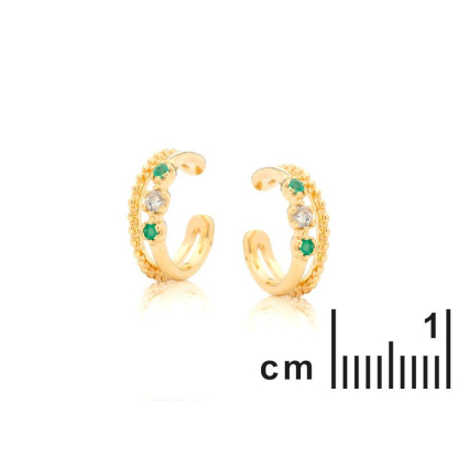 925 altın gümüşte labradorit ve yeşil oniks ile piercing