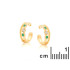 Piercing cu labradorit si onix verde, din argint aurit 925