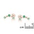 Piercing met natuurlijke groene onyx, in gerhodineerd zilver 925