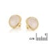 Brincos com quartzo rosa natural, em prata dourado 925