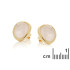 Pendientes con cuarzo rosa natural, en plata dorado 925