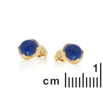 Cercei cu lapislazuli albastru natural, din argint aurit 925