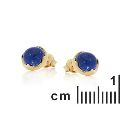 Orecchini con lapislazzuli blu naturali, in argento dorato 925