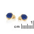 Brincos com lápis-lazúli azul natural, em prata dourado 925