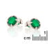 Cercei tip rotunzi cu onix verde natural, din argint 925 placat cu rodiu
