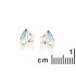 Brincos pendentes com calcedônia azul natural, em prata 925 banhada a ródio