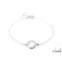Pulsera con cuarzo rosa natural, en plata 925 rodiada, longitud 16+2 cm