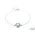 Bratara cu piatra lunara alba, din argint 925 placat cu rodiu, lungime 16+2 cm