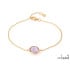Armband mit natürlichem violettem Amethyst, aus 925er vergoldeter Silber, Länge 17+2 cm