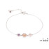 Bracciale con multipietre multicolori, in argento 925 rodiato, lunghezza 17+3 cm