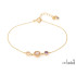 Bracelet with multi-colored stones, in 925 gold plated silver, length 17+3 cm