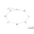 Bracciale con multipietre multicolori, in argento 925 rodiato, lunghezza 16+2 cm