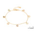 Bracciale con multipietre multicolori, in argento dorato 925, lunghezza 16+2 cm