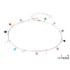 Pulsera con piedras multicolores, plata 925 rodiada, longitud 15,5+3 cm