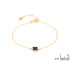 Bracciale con lapislazzuli quadrati blu, in argento dorato 925, lunghezza 15+3 cm