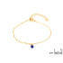 Bracelet avec lapis-lazuli boule et perles, en argent doré 925, longueur 15+3 cm