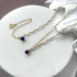 Bracelet avec lapis-lazuli boule et perles, en argent doré 925, longueur 15+3 cm