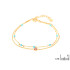 Pulsera con turquesa y turmalina, en plata dorado 925, longitud 15+3 cm