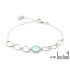 Pulseira com calcedónia oval azul, em prata 925 banhada a ródio, comprimento 15,5+3 cm