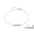Bracelet avec améthyste violette ronde, en argent rhodié 925, longueur 15+3 cm