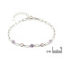 Armband mit Amethyst und Rosenquarz, aus 925 rhodiniertem Silber, Länge 15+3 cm