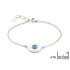 Armband met ovale blauwe chalcedoon, in 925 gerhodineerd zilver, lengte 16+2 cm