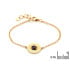 Bracciale con ametista viola ovale, in argento dorato 925, lunghezza 16+2 cm