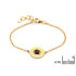 Oval mor ametist taşlı, 925 altın gümüş bileklik, uzunluk 16+2 cm