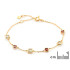 Armband met granaat en labradoriet, in 925 goudkleurige zilver, lengte 15+3 cm