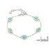 Pulsera con amazonita azul natural, en plata 925 rodiada, longitud 15+3 cm