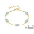 Bracelet avec calcédoine bleue irrégulière, en argent doré 925, longueur 15+3 cm