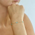 Bracelet avec calcédoine bleue irrégulière, en argent doré 925, longueur 15+3 cm