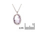Colier cu ametist violet, din argint 925 rodiu, lungime 42 + 3 cm