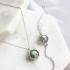 Collana con labradorite multicolore, in argento 925 rodiato, lunghezza 42+3 cm