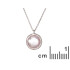 Halsketting met natuurlijk rozenkwarts, in 925 gerhodineerd zilver, lengte 42+3cm