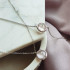 Necklace with natural rose quartz, in 925 rhodium silver, length 42+3cm