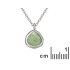 Collana cuore con avventurina verde, in argento 925 rodiato, lunghezza 42+3 cm