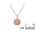 Collana cuore con pietra di luna rosa, in argento 925 rodiato, lunghezza 42+3 cm