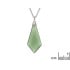 Collar con gota de aventurina verde, en plata 925 rodiada, longitud 45 + 3 cm