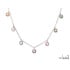 Collier avec multipierres multicolores, en argent rhodié 925, longueur 42 + 3 cm