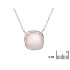 Halsketting met natuurlijk rozenkwarts, in 925 gerhodineerd zilver, lengte 42 + 3 cm