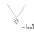 Necklace with natural yellow quartz, in 925 rhodium silver, length 42 + 3 cm