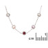 Halsketting met veelkleurige meerkleurige stenen, in 925 gerhodineerd zilver, lengte 42+3cm